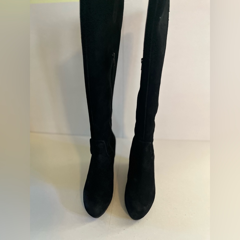 Ladies black, tall, suede boots